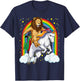 Lion Riding Unicorn Funny And Magical Lion Unicorn T-Shirt - T-Shirt | Navy