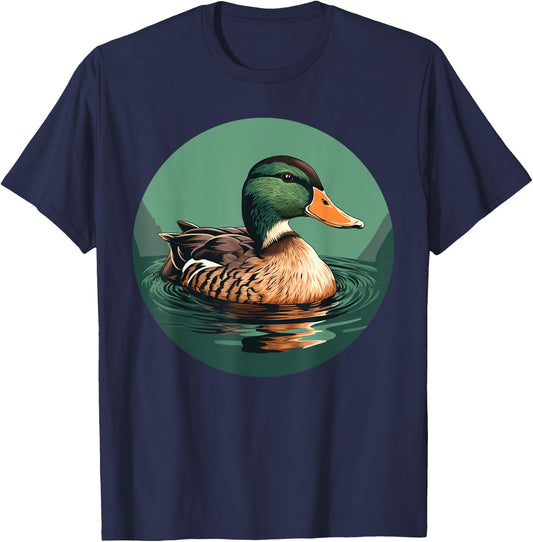 Cool looking Mallard Duck for Bird and Animals watching Fans T-Shirt - T-Shirt | Navy
