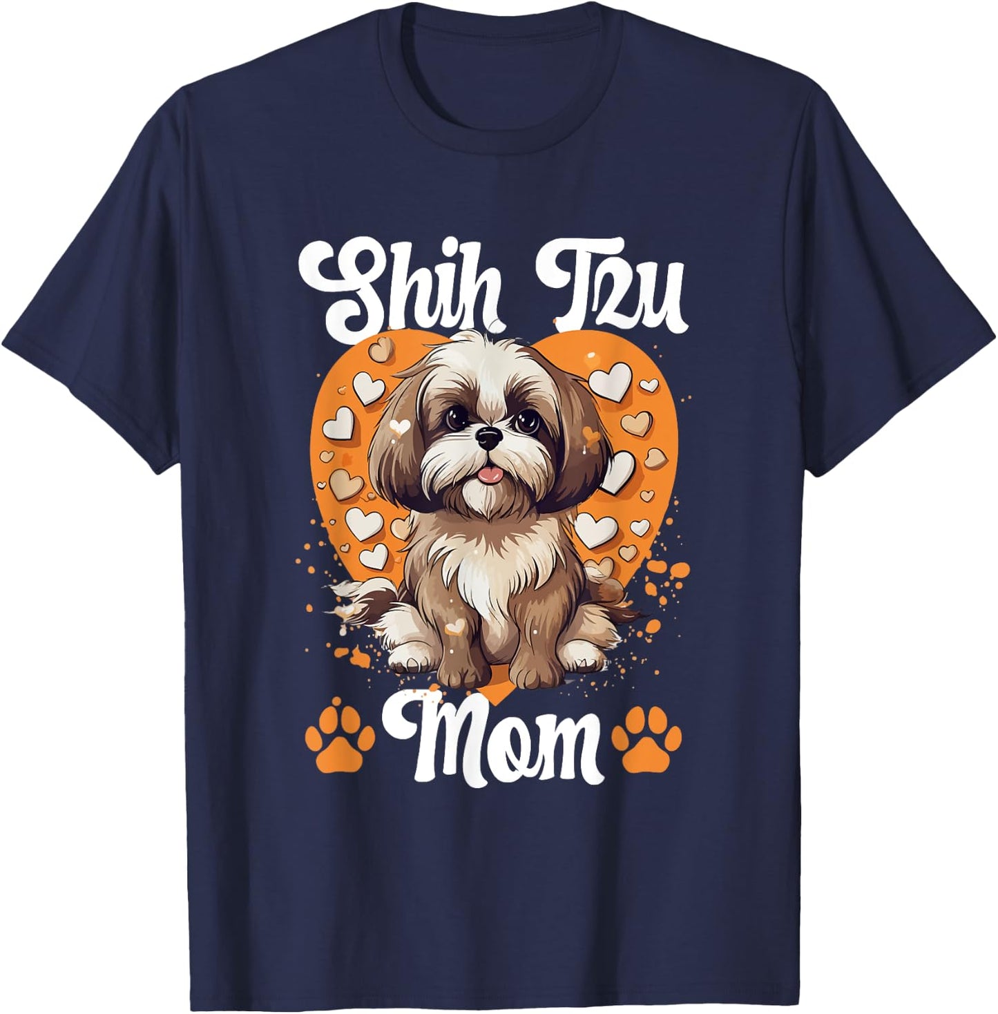 Shih Tzu Hsi Shih dog Pet Dog Breed Shih Tzu Mom Men Women Girls Kids T-Shirt - T-Shirt | Navy