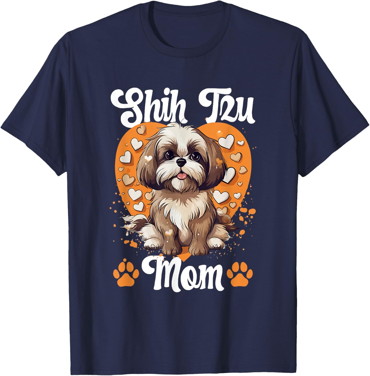 Shih Tzu Hsi Shih dog Pet Dog Breed Shih Tzu Mom Men Women Girls Kids T-Shirt - T-Shirt | Navy
