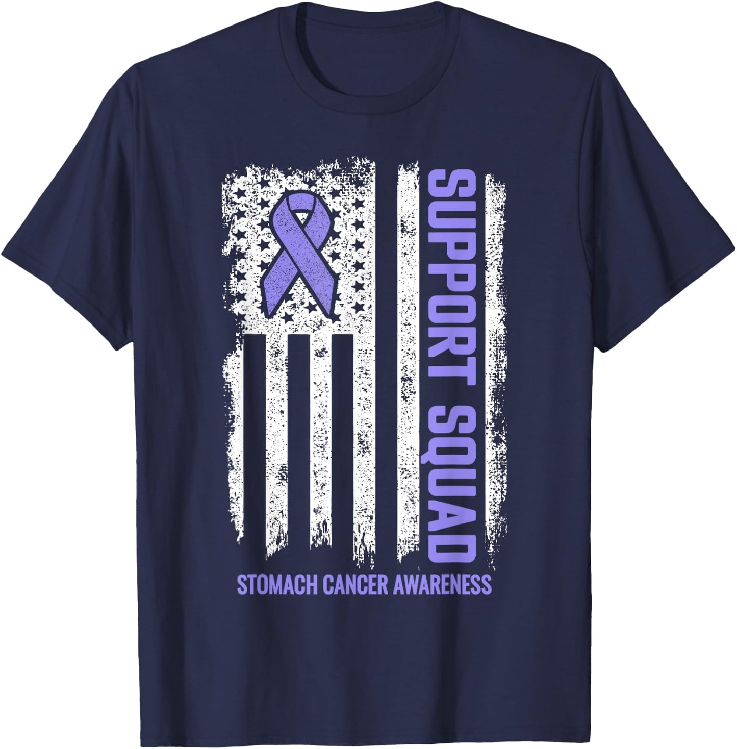 Stomach Cancer Shirts Support Squad Stomach Cancer Awareness T-Shirt - T-Shirt | Navy