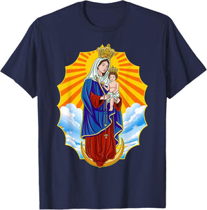Chinita Chiquinquira Venezuela Maracaibo Virgen Chiquinquira Chinita Zulia Black T-Shirt - T-Shirt | Navy