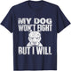 My Dog Won't Fight But I Will - Pitbull Lover Dog Breeder Women T-Shirt - T-Shirt | Navy