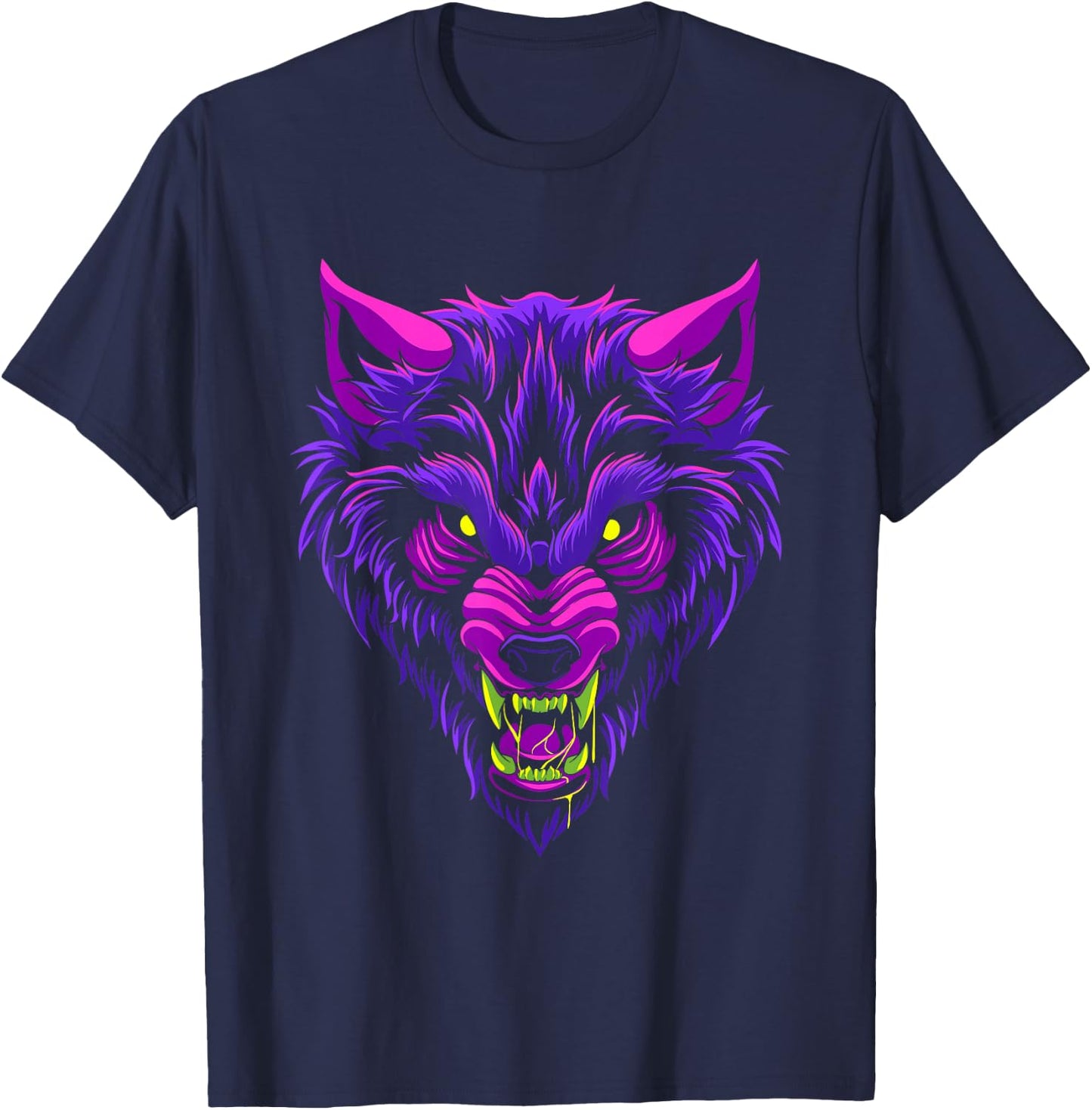 Cryptid Werewolf Head Halloween Mythology Mythical Creature T-Shirt - T-Shirt | Navy
