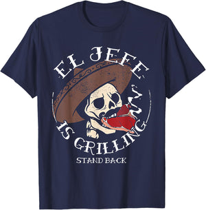 El Jefe Is Grilling T-Shirt - T-Shirt | Navy