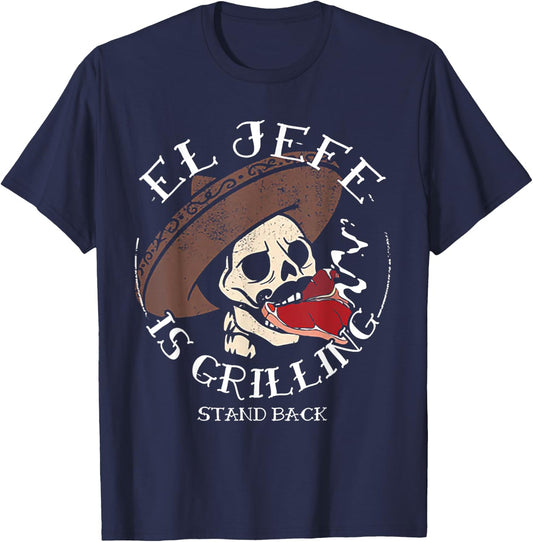 El Jefe Is Grilling T-Shirt - T-Shirt | Navy
