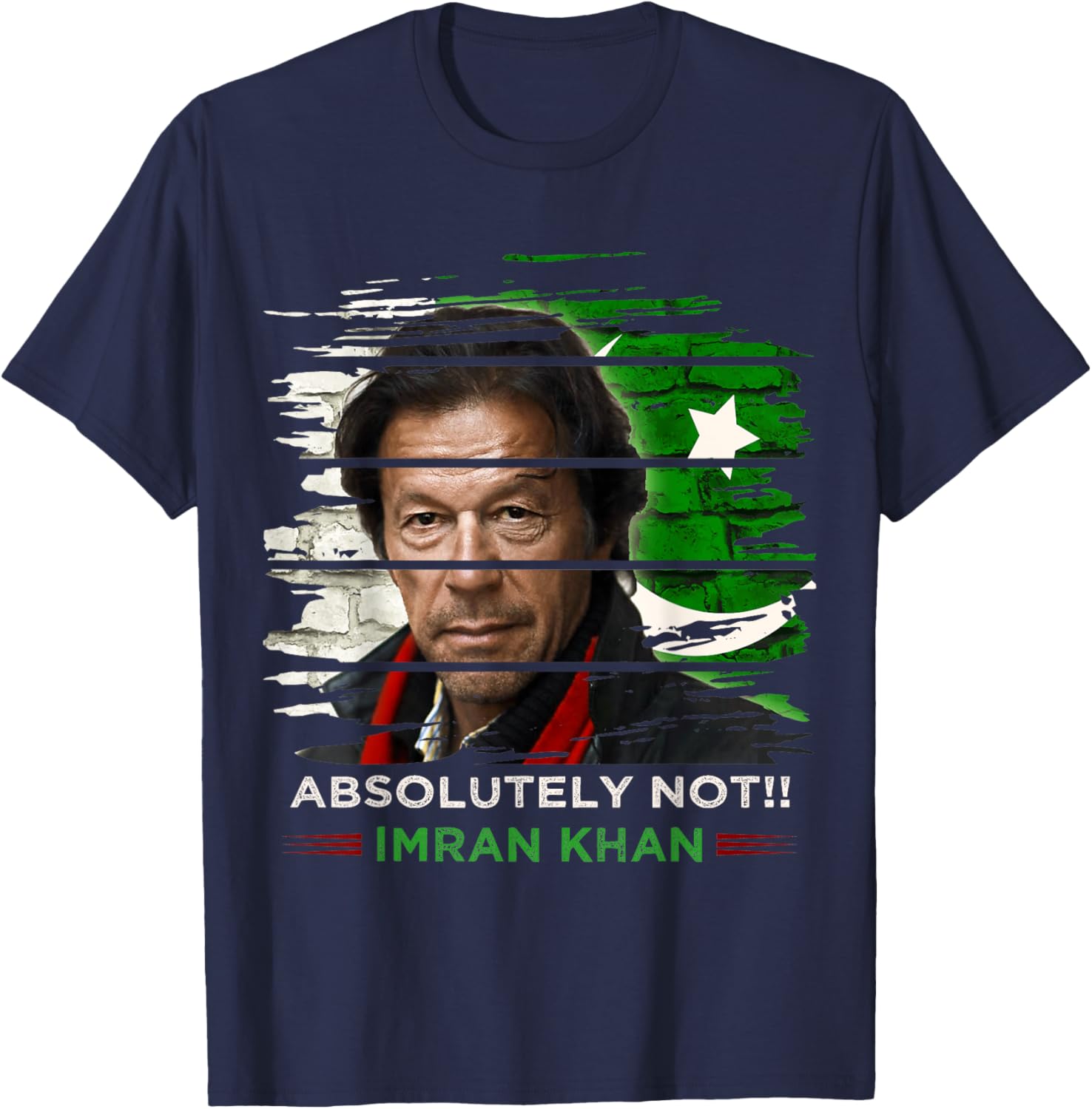 Imran Khan Absolutely Not Shirt PTI Supporter Pakistani T-Shirt - T-Shirt | Navy