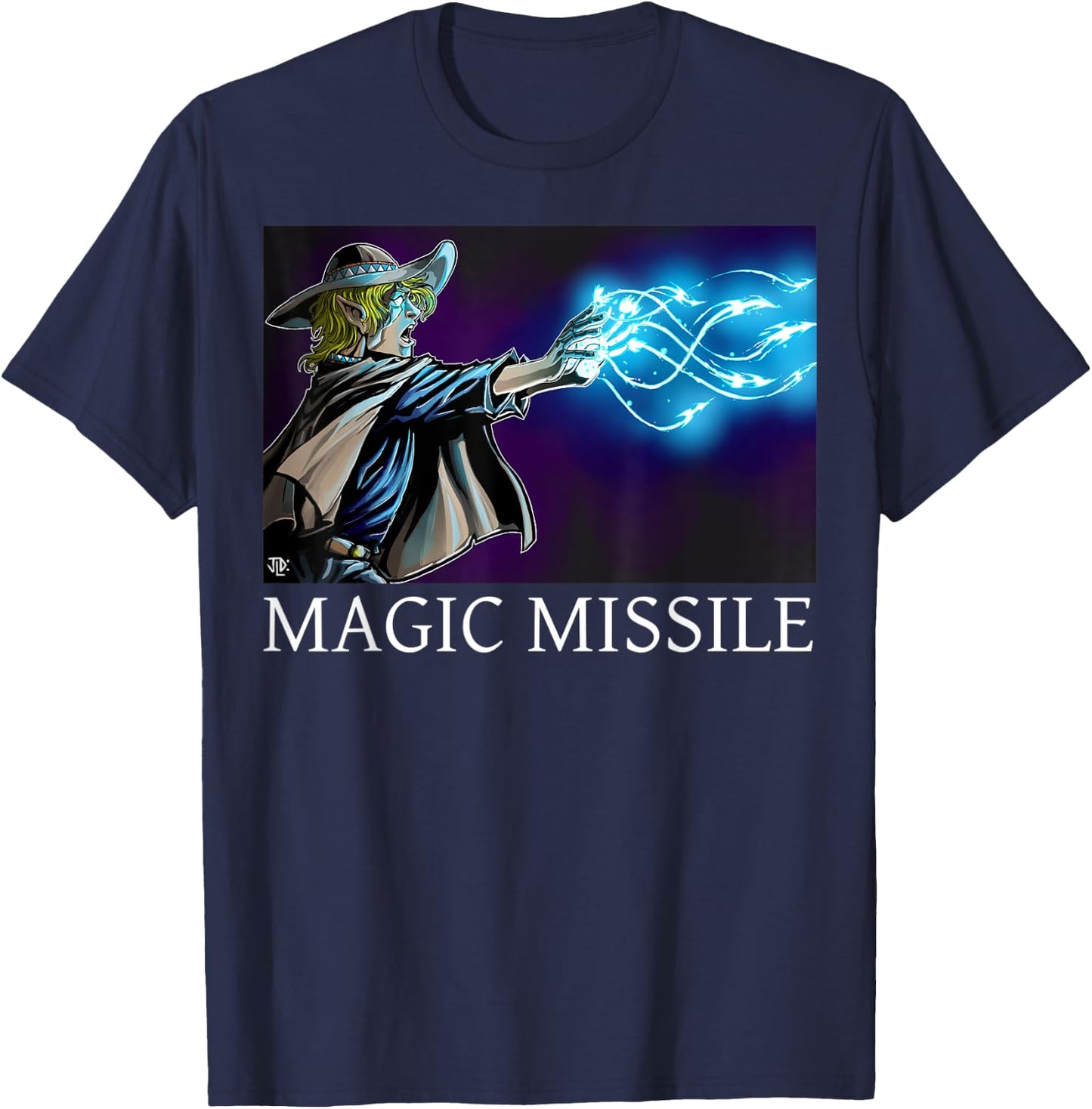 Caverns & Creatures: Magic Missile T-Shirt - T-Shirt | Navy