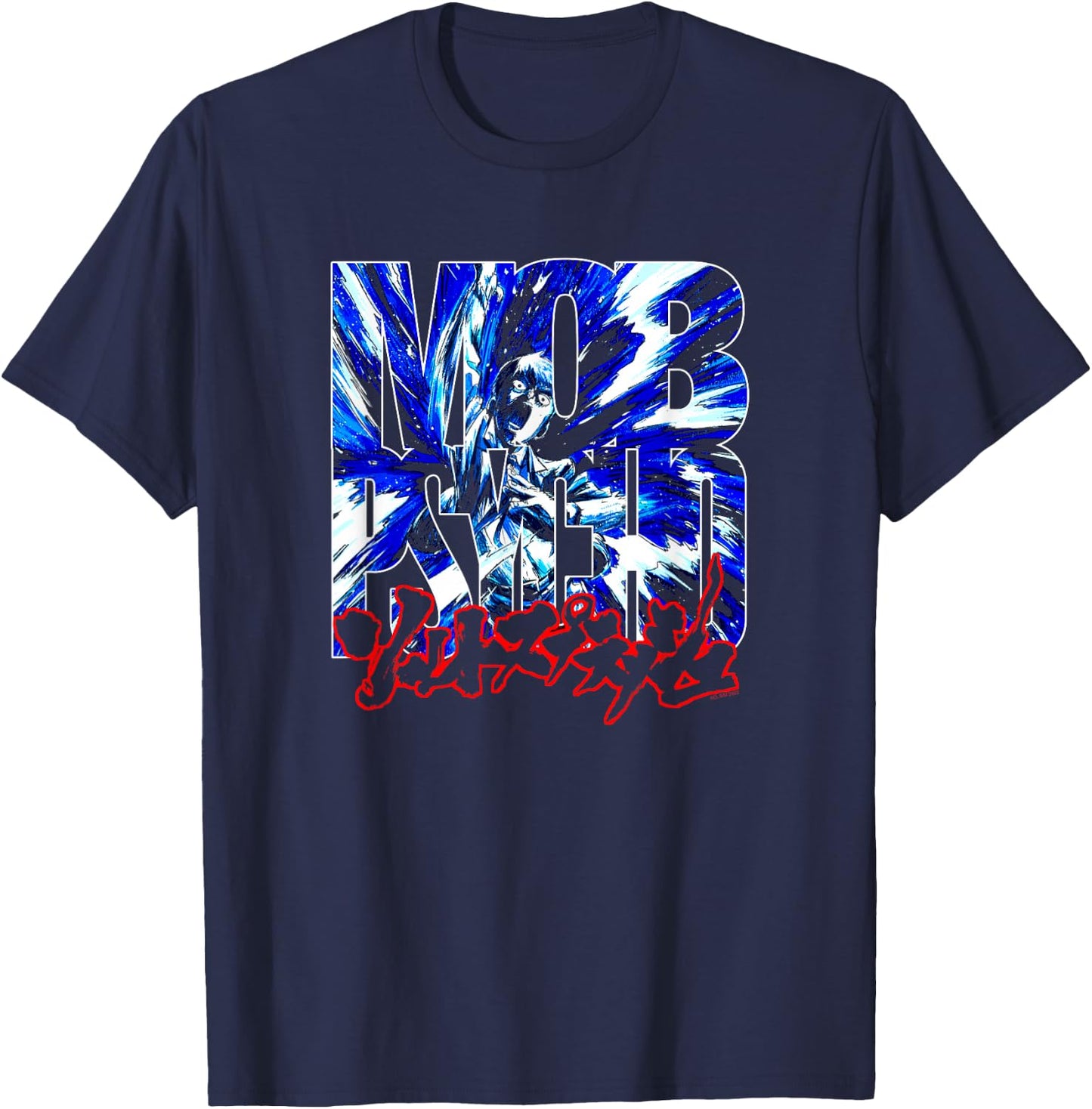 Mob Psycho 100 Arataka Water Splash Logo T-Shirt - T-Shirt | Navy