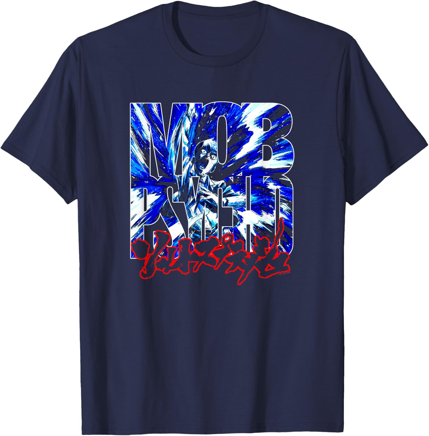 Mob Psycho 100 Arataka Water Splash Logo T-Shirt - T-Shirt | Navy