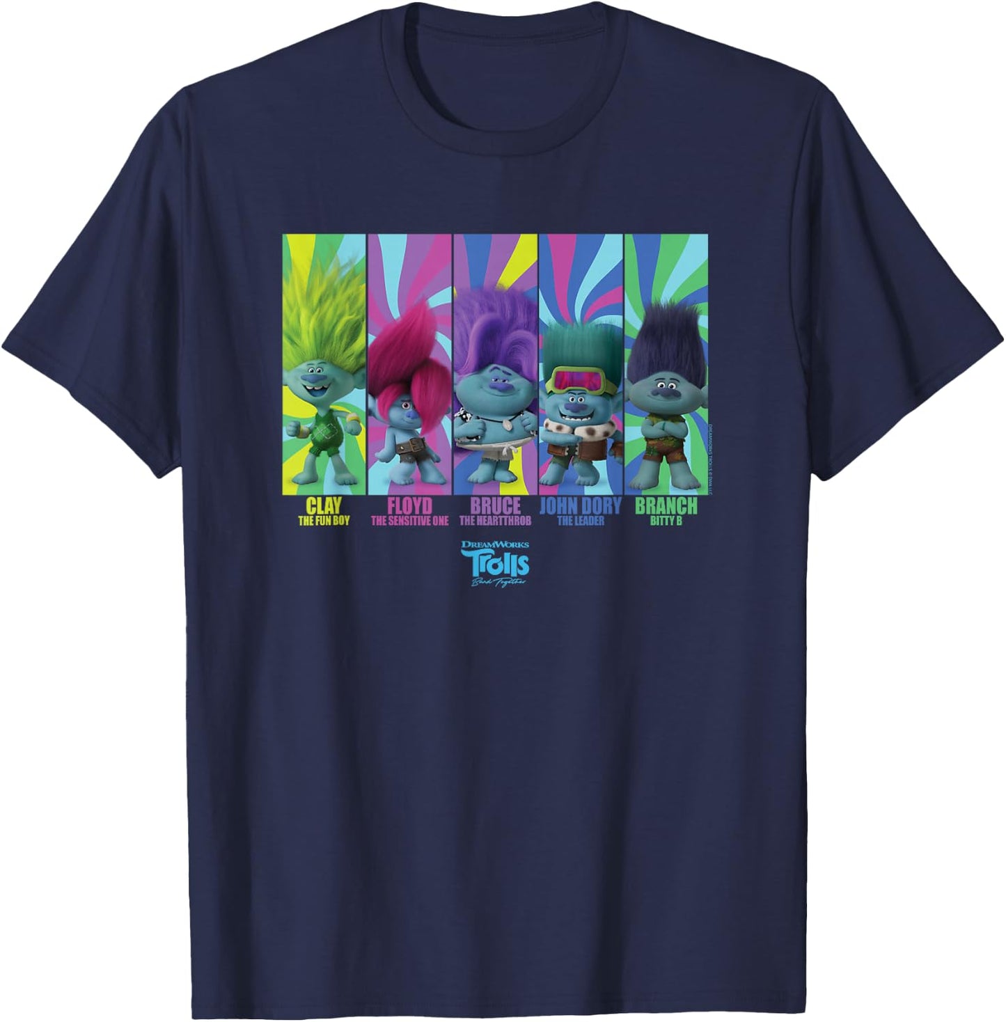 DreamWorks Trolls Band Together BroZone Band Members T-Shirt - T-Shirt | Navy