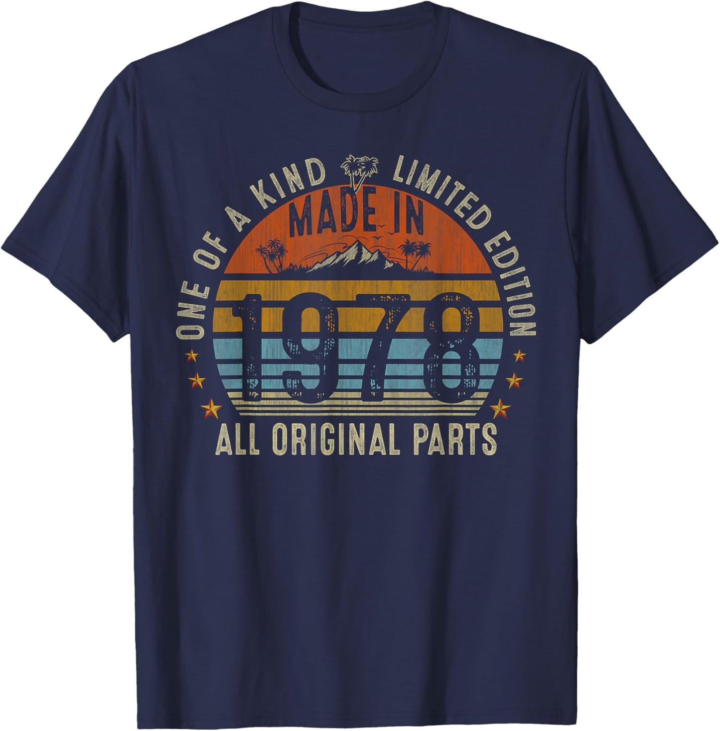47th Birthday Gifts Men Women Vintage 1978 Original Parts T-Shirt - T-Shirt | Navy