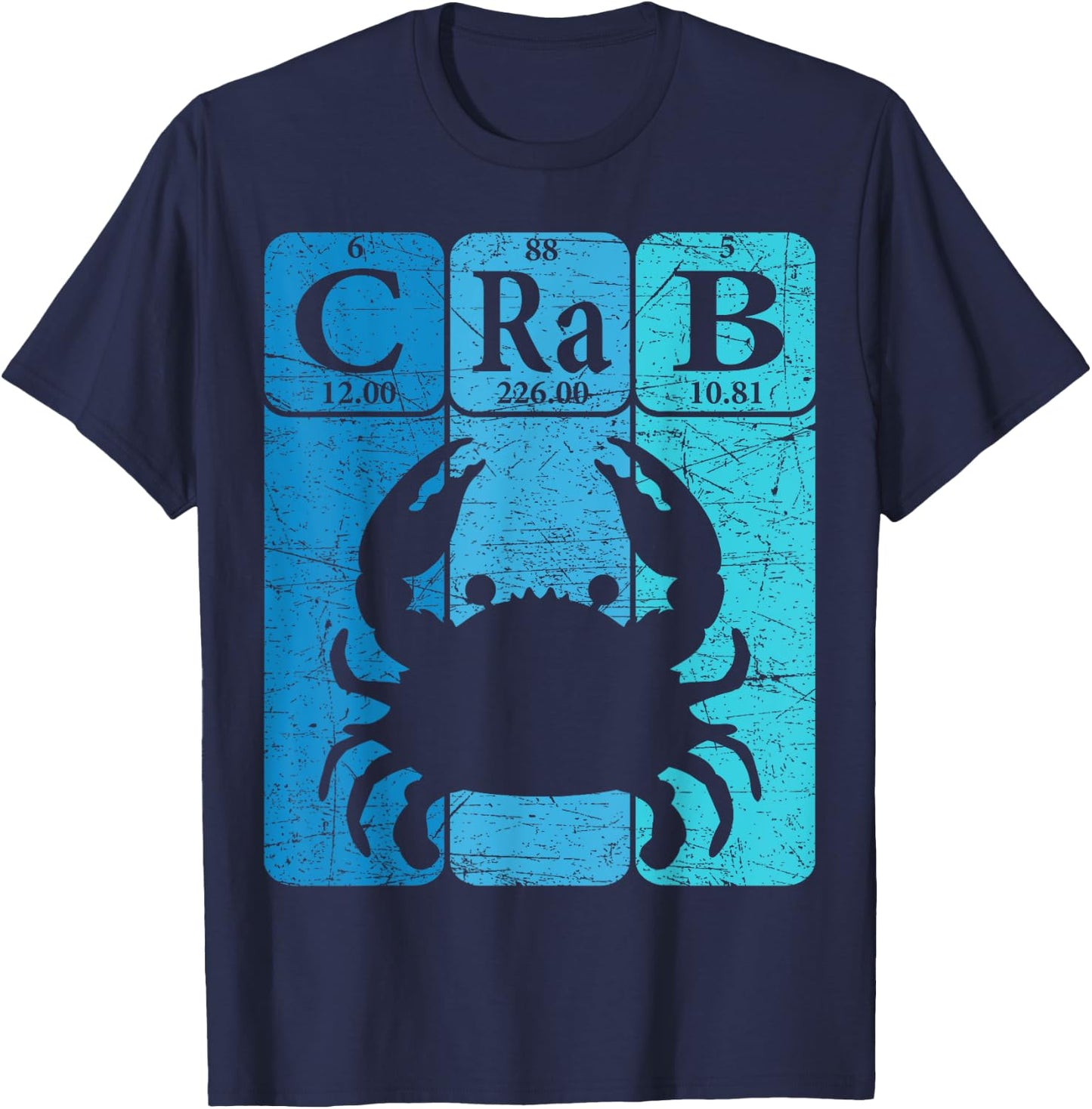 Crab Periodic Table Elements Seafood Crabbing Retro Crabber T-Shirt - T-Shirt | Navy