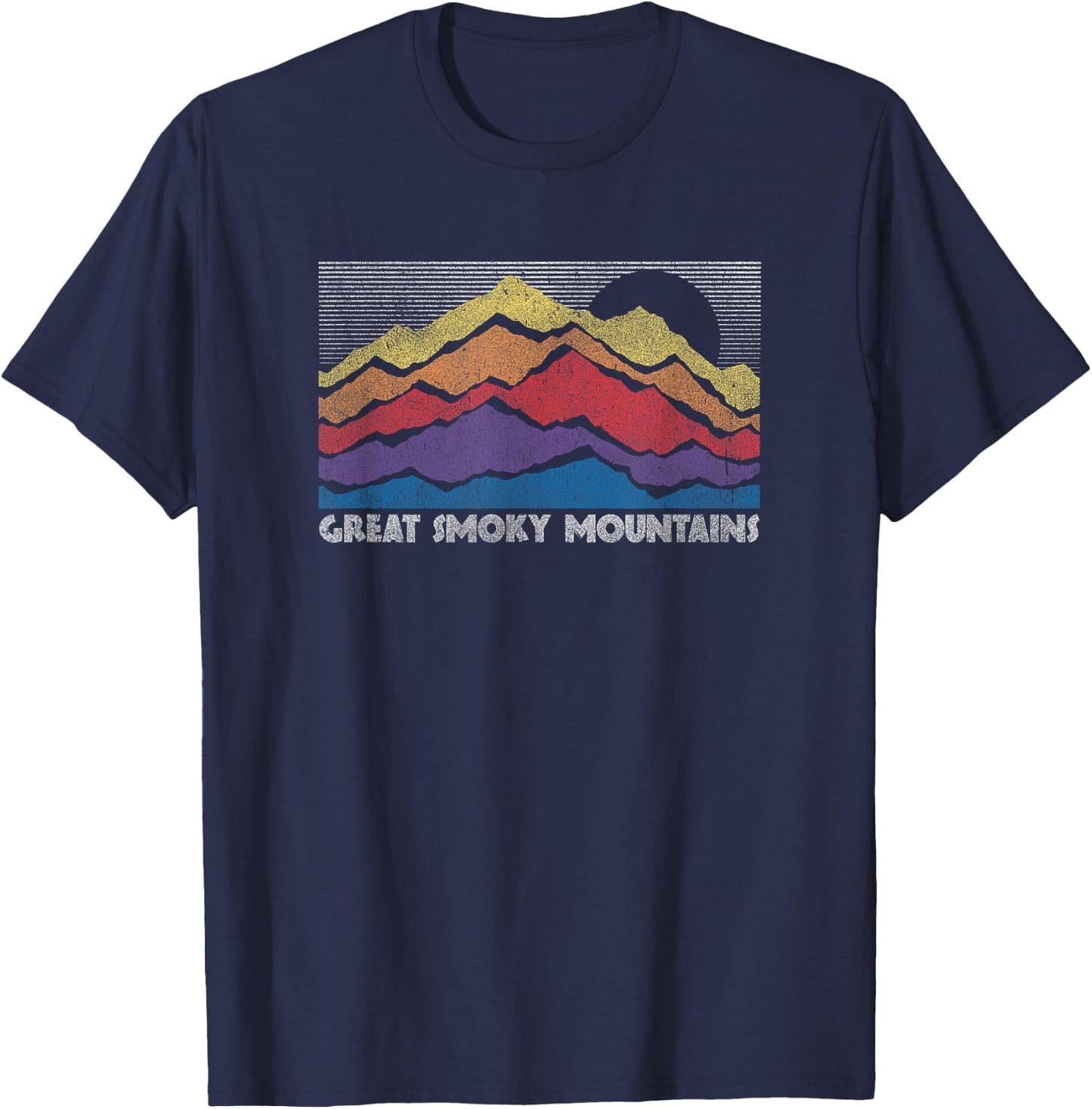 Great Smoky Mountains National Park Vintage Horizon T-Shirt - T-Shirt | Navy