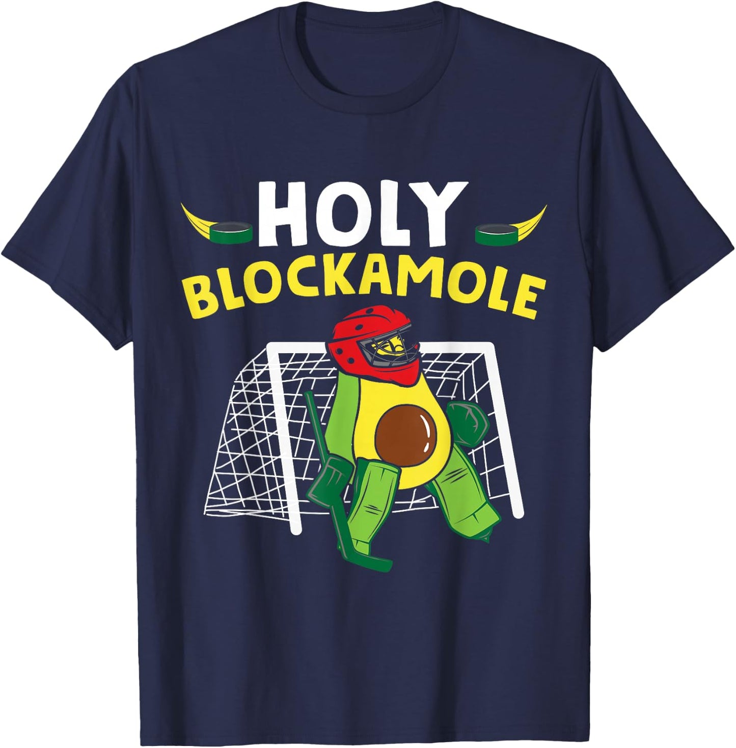 Funny Ice Hockey Goalie Ice Hockey Player Avocado T-Shirt - T-Shirt | Navy