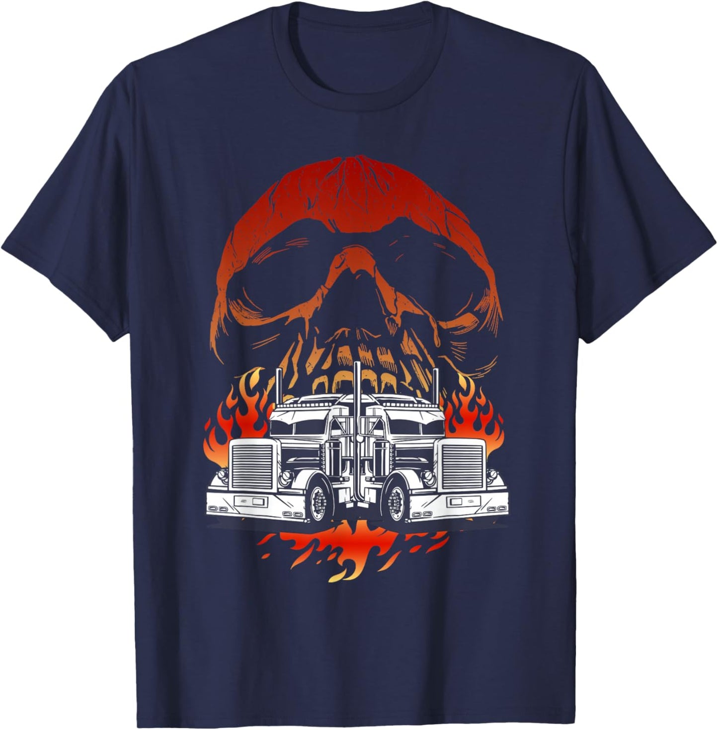 Truck Driver Design Dad Big Rig Semi-Trailer Truckin T-Shirt - T-Shirt | Navy