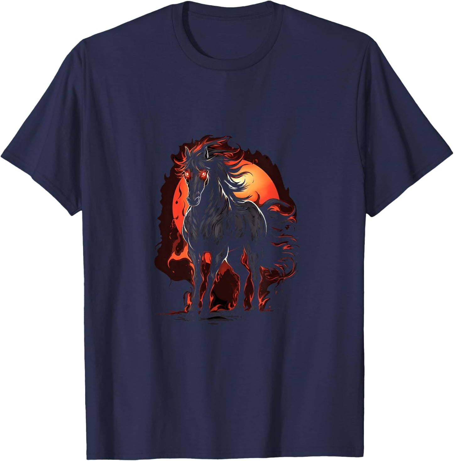 Gothic Horse Scary Dark Horses Animal Goth T-Shirt - T-Shirt | Navy