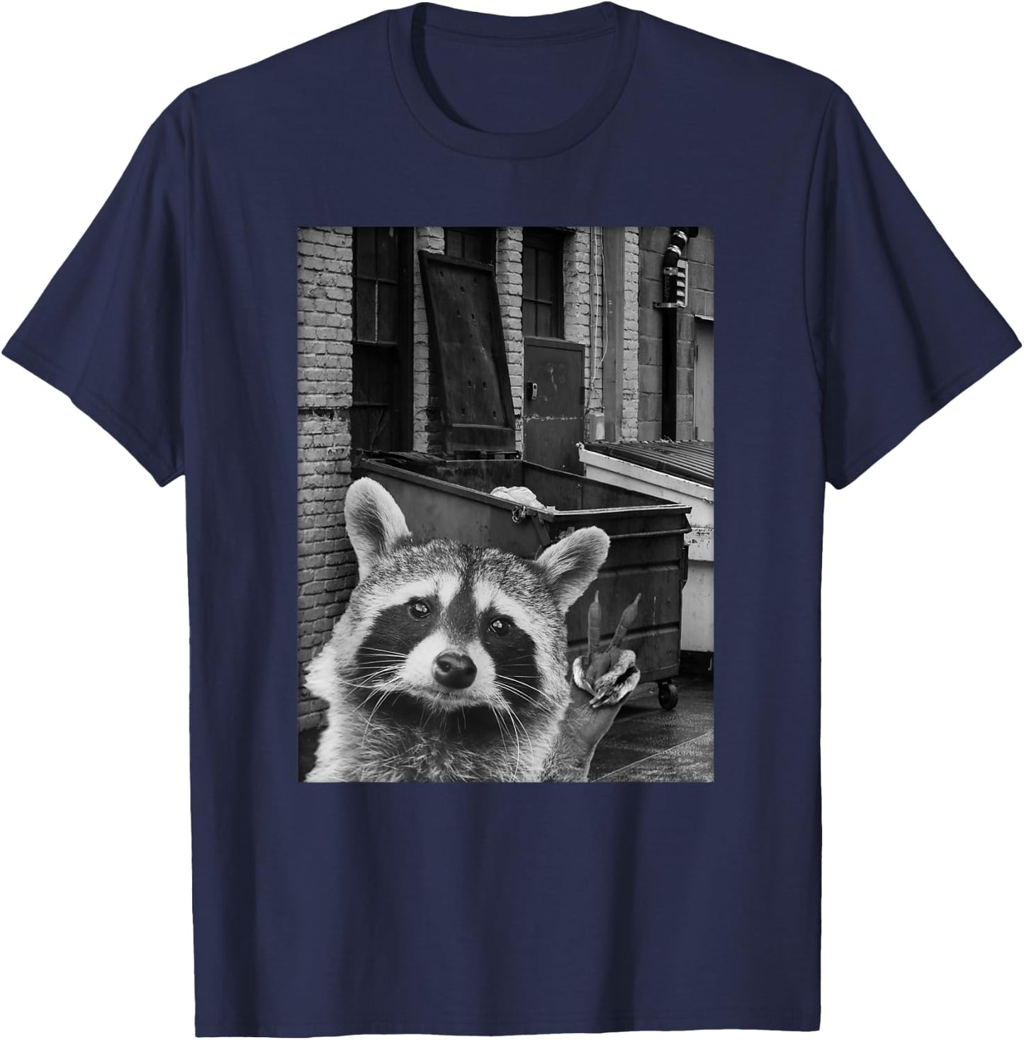 Funny Raccoon Selfie Shirt - Raccoon T-Shirt - T-Shirt | Navy
