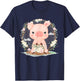 Adorable Little Pig With Flowers T-Shirt - T-Shirt | Navy