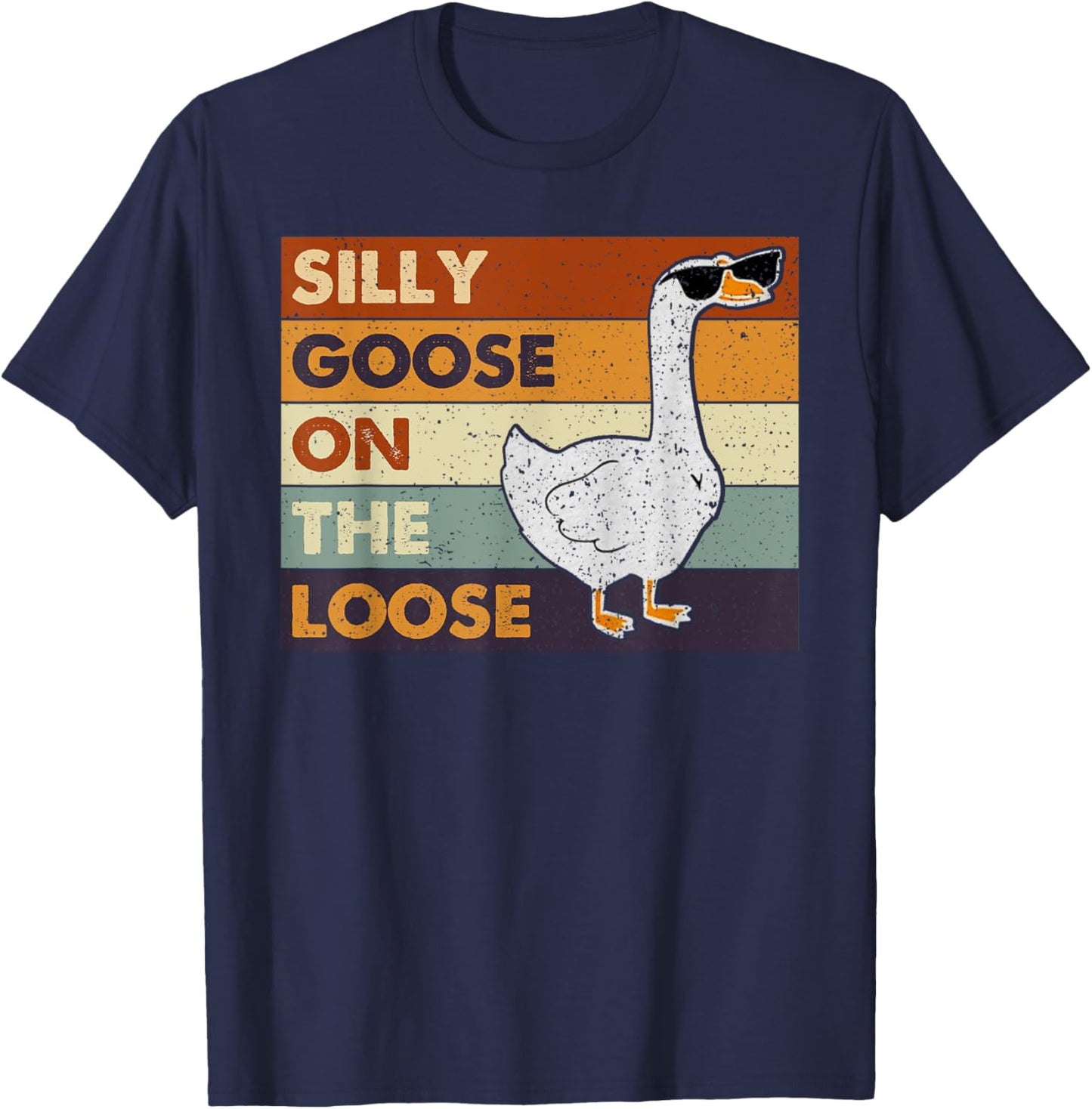 Silly Goose On The Loose Funny Silly Goose University T-Shirt - T-Shirt | Navy