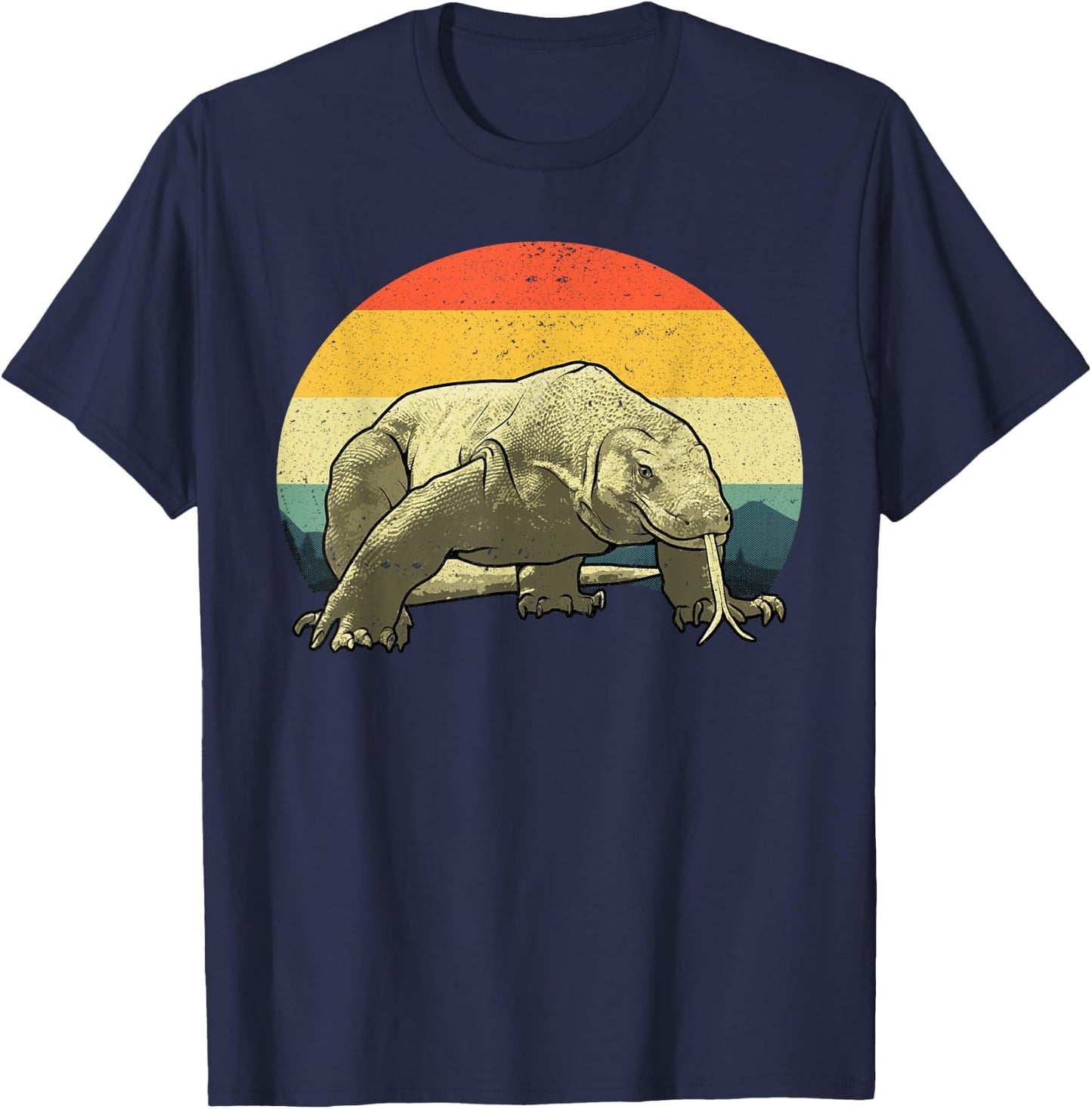 Cute Komodo Dragon Women Kids Vintage Komodo Dragon T-Shirt - T-Shirt | Navy