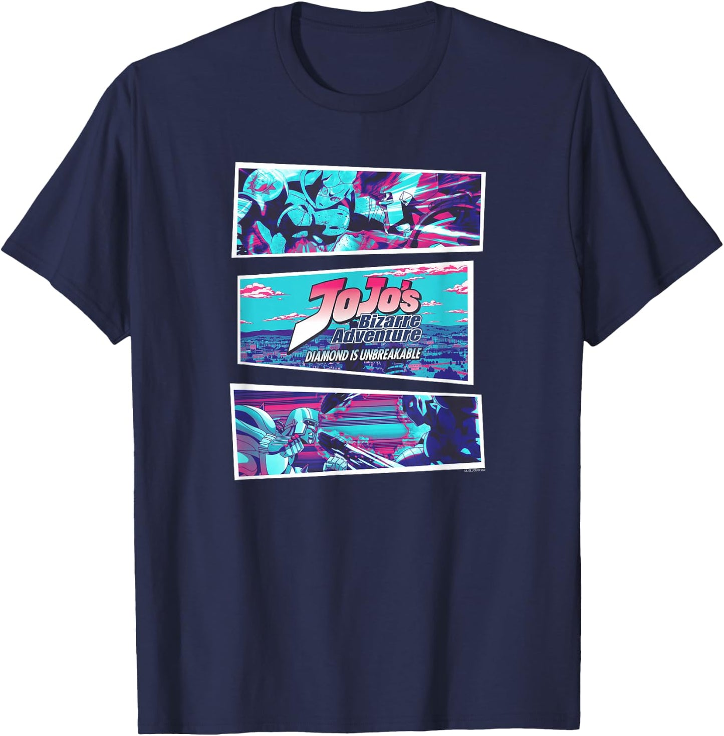 JoJo Part 4 Shining Crazy Diamond VS Deadly Killer Queen T-Shirt - T-Shirt | Navy
