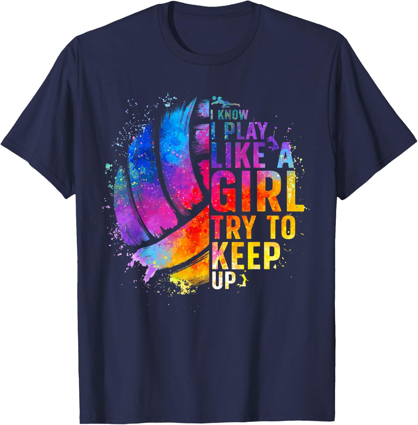 Volleyball for Teen Girls Women College Volleyball Lovers T-Shirt - T-Shirt | Navy
