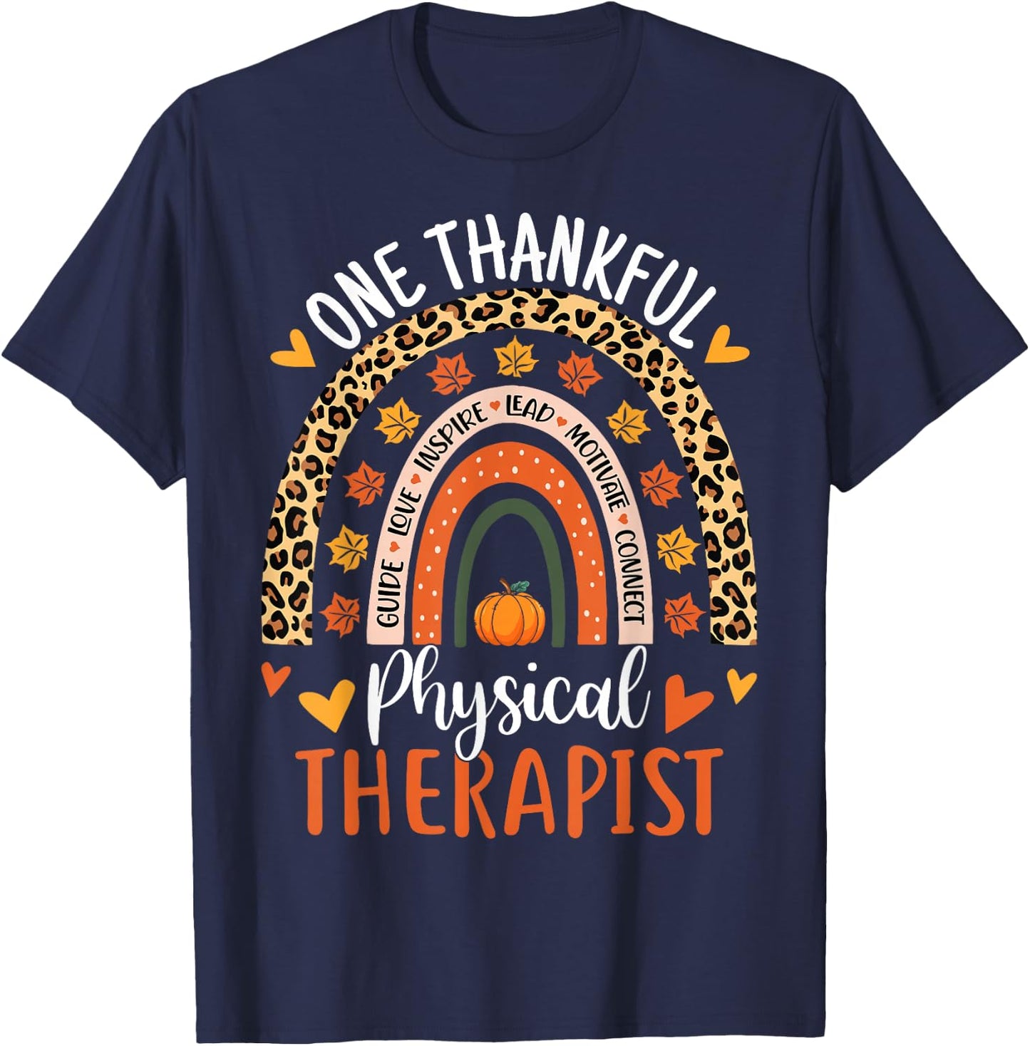 Thankful Physical Therapist Thanksgiving Physical Therapy T-Shirt - T-Shirt | Navy