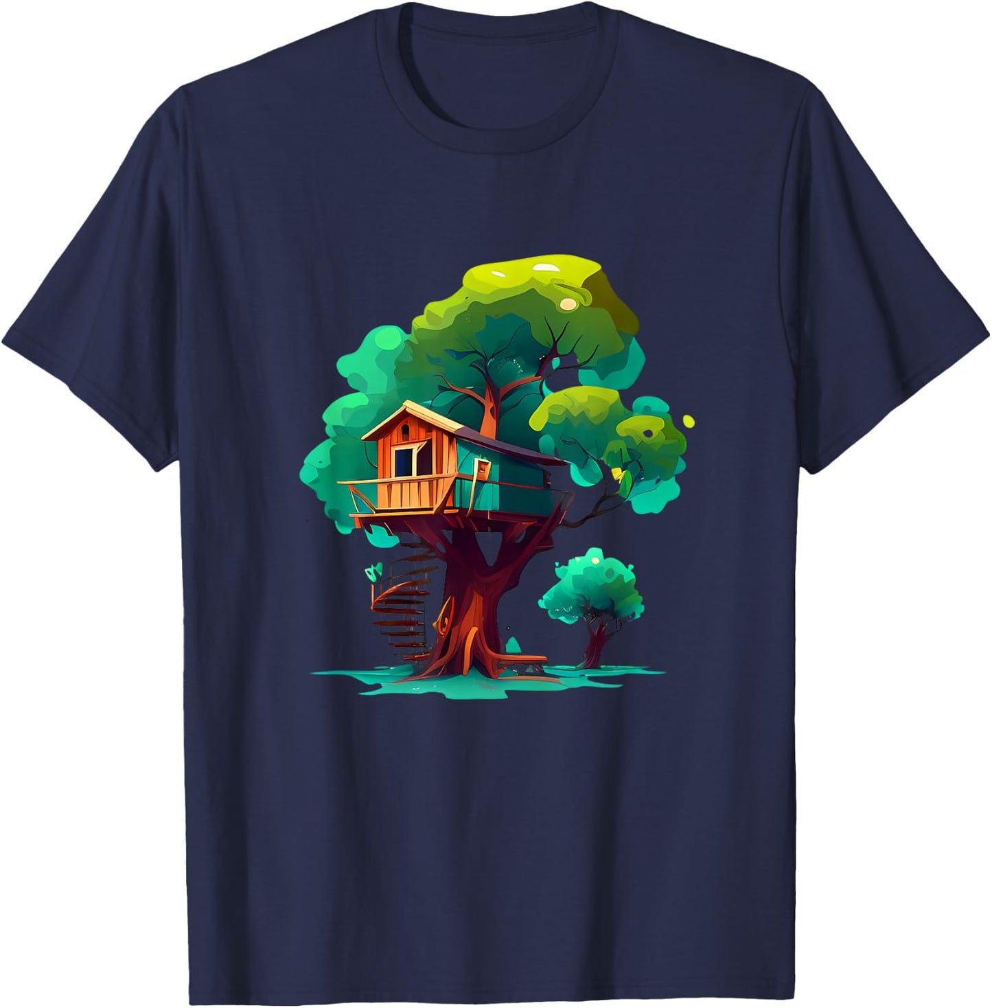 Funny Treehouse for Boys and Girls T-Shirt - T-Shirt | Navy