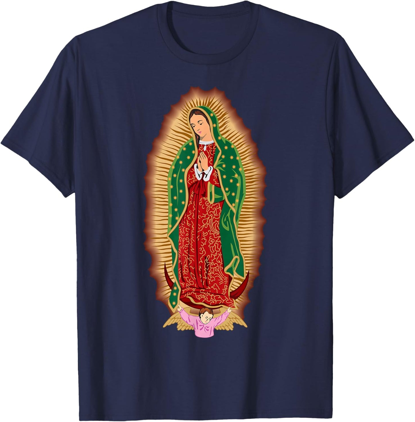 Catholic Faith Hispanic Believe Blessed Devotion Religious T-Shirt - T-Shirt | Navy
