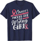 Cancer Picked The Wrong Girl Pink Fight Breast Cancer T-Shirt - T-Shirt | Navy