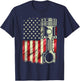 Mechanic American Flag Piston Muscle Car Patriotic Vintage T-Shirt - T-Shirt | Navy