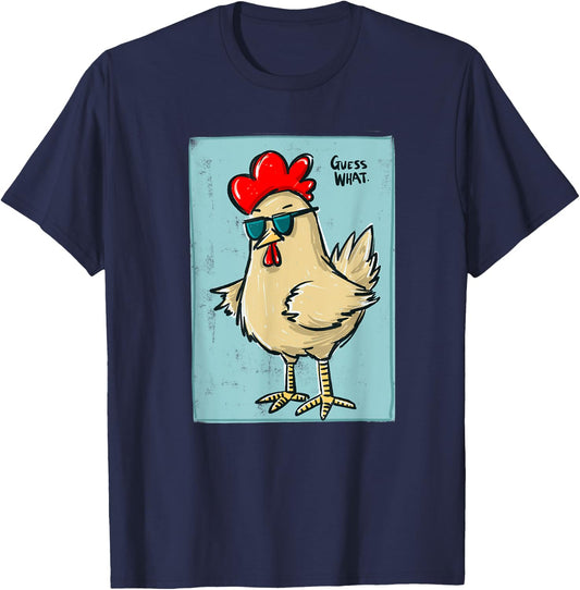 Funny Chicken Butt, Guess? T-Shirt - T-Shirt | Navy