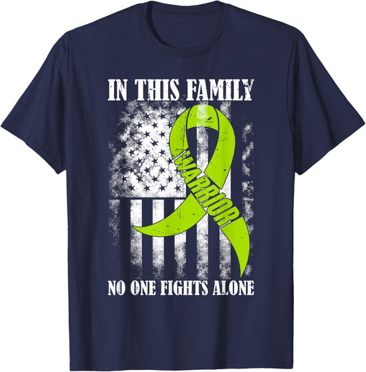 Retro In This Family No One Fight Alone Lymphoma Awareness T-Shirt - T-Shirt | Navy