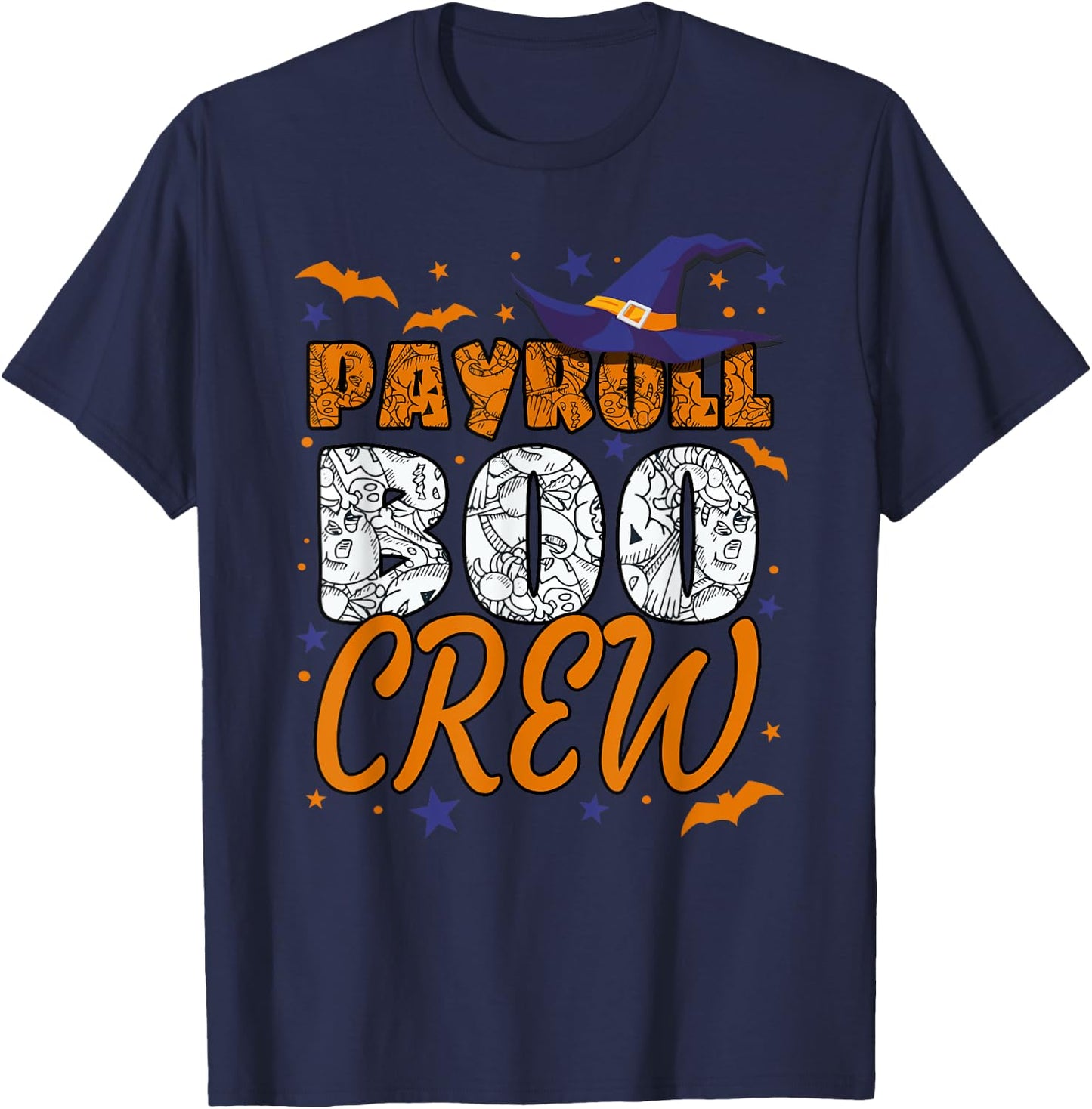 Payroll Boo Crew Halloween Payroll Manager Matching T-Shirt - T-Shirt | Navy