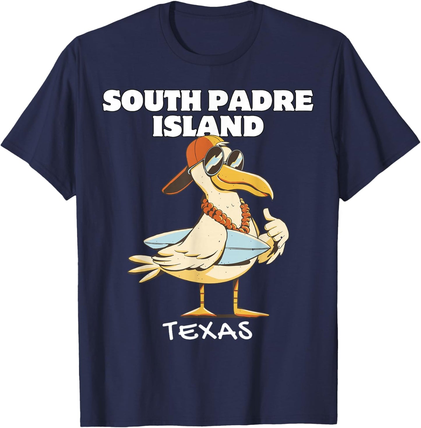 SOUTH PADRE ISLAND Surf Vintage Sunset Surfing T-Shirt - T-Shirt | Navy