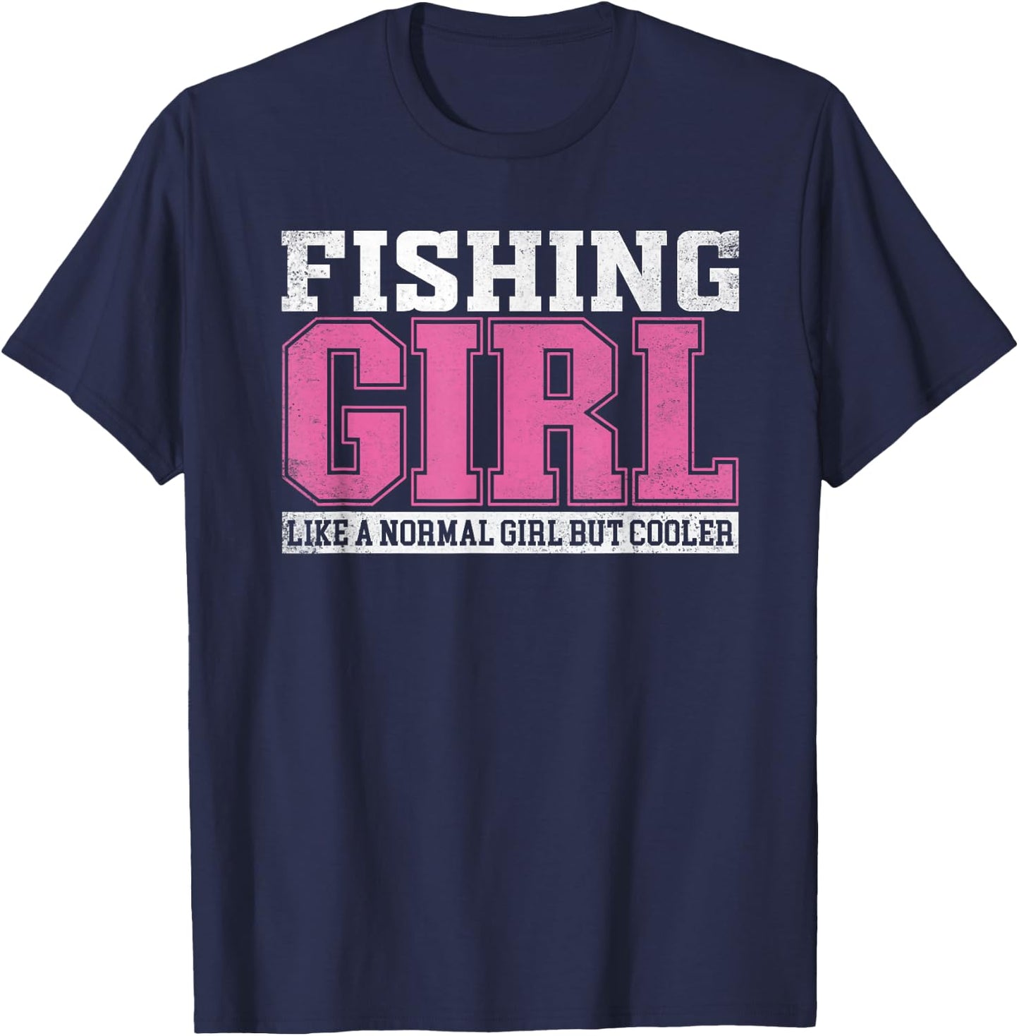 Fishing Girl T-Shirt - T-Shirt | Navy