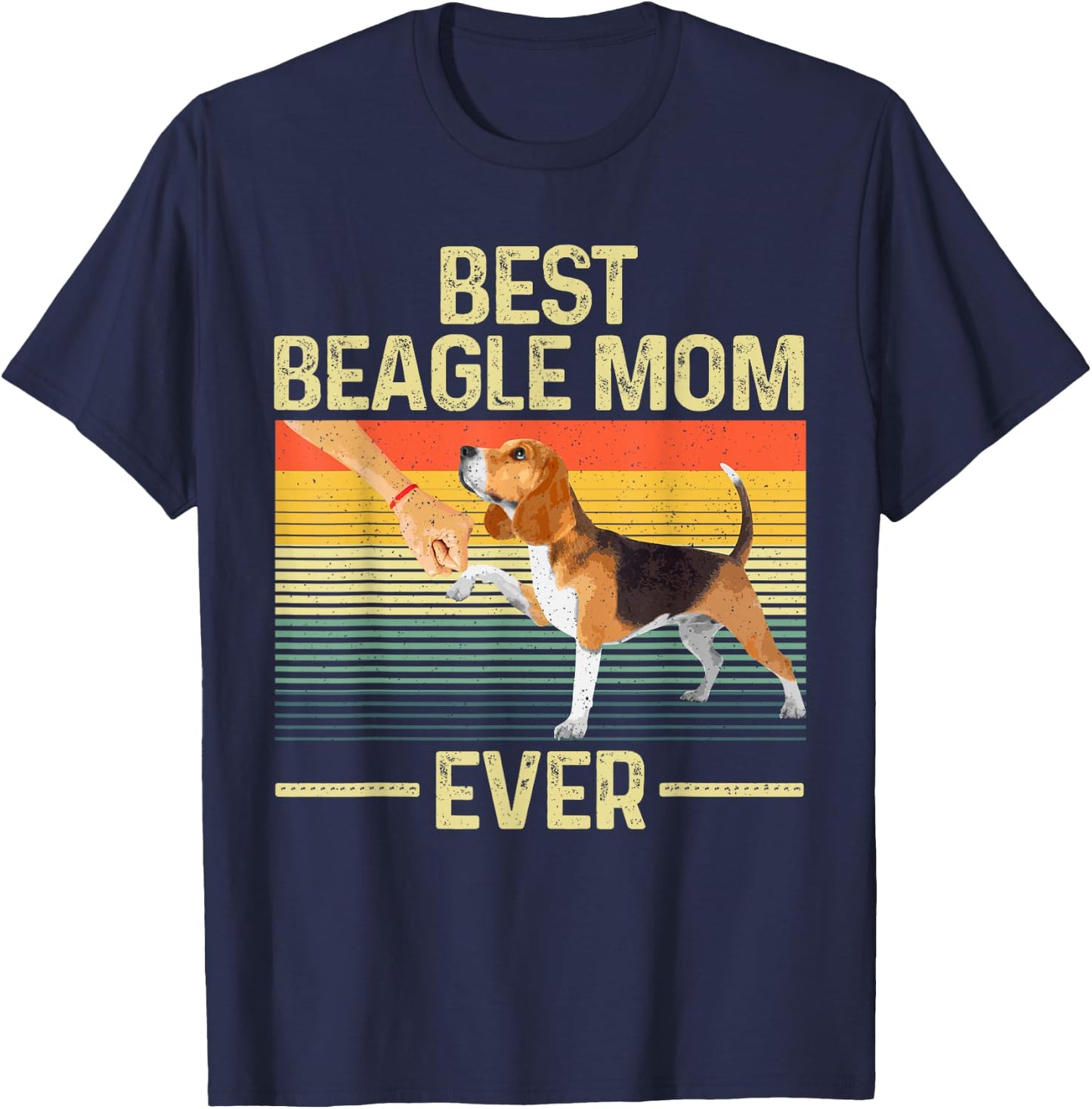 Best Beagle Mom Art Mama Mother Beagle Dog Lovers T-Shirt - T-Shirt | Navy