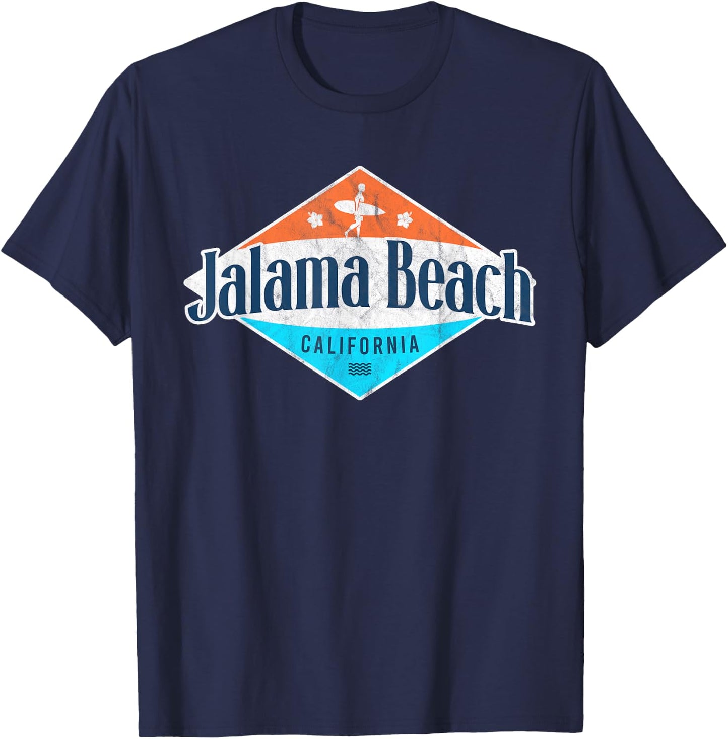 Vintage Jalama Beach California Palm Trees CA Retro Surf Men Women T-Shirt - T-Shirt | Navy