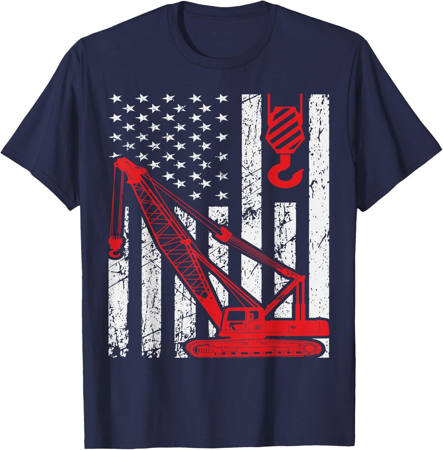 Excavating Machinery Retro bulldozer Excavator Co Men's Black Construction Worker T-Shirt - T-Shirt | Navy