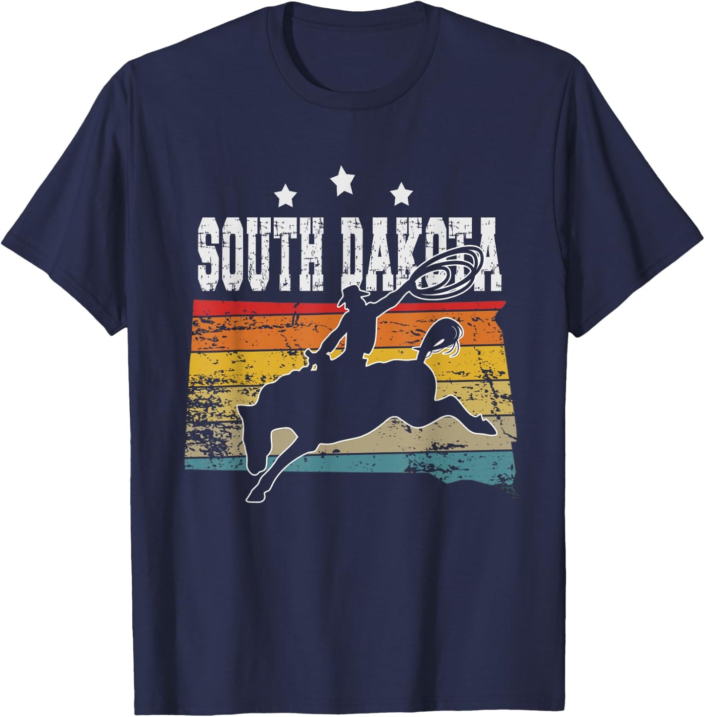 Vintage South Dakota Rodeo T-Shirt - T-Shirt | Navy