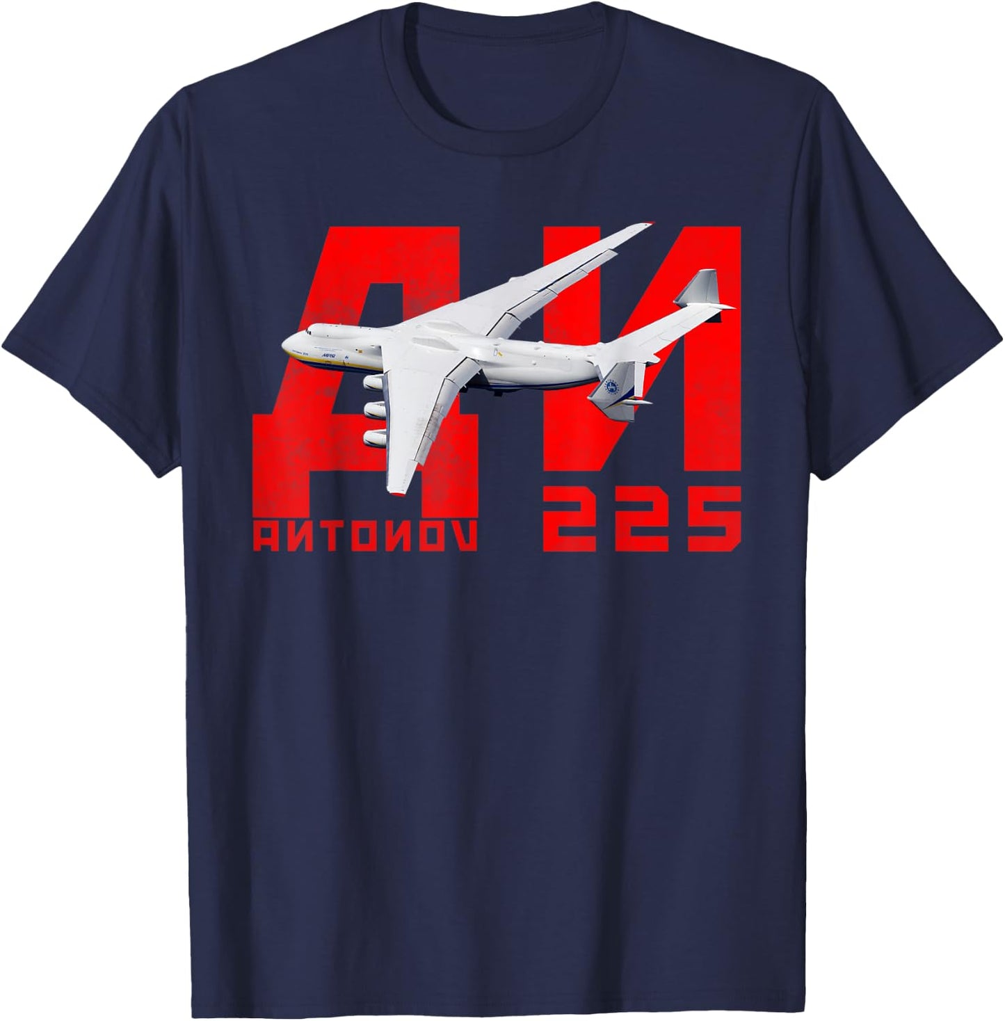 Antonov AN-225 CCCP Soviet USSR Aeroplane Soviet Aviation T-Shirt - T-Shirt | Navy