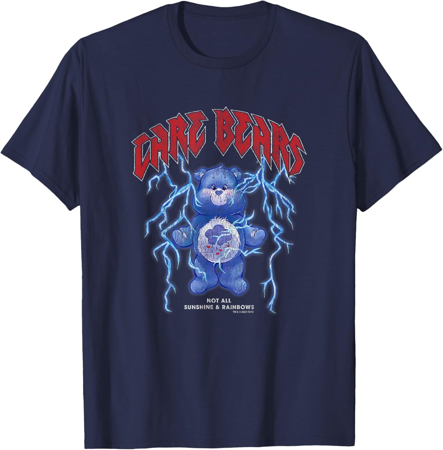 Care Bears Grumpy Bear Not All Sunshine & Rainbows Vintage T-Shirt - T-Shirt | Navy