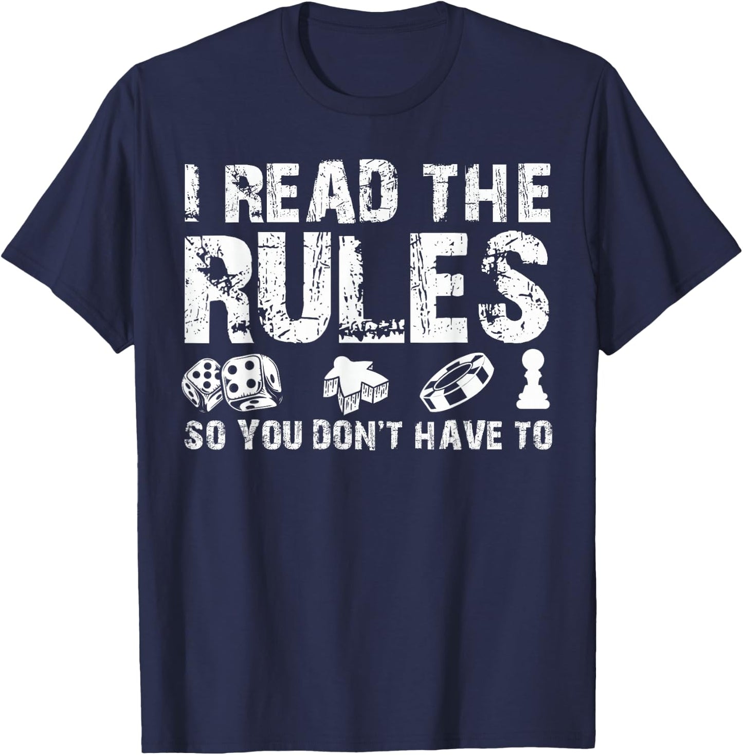 Board Games Vintage Game Night Men Women I Read The Rules T-Shirt - T-Shirt | Navy