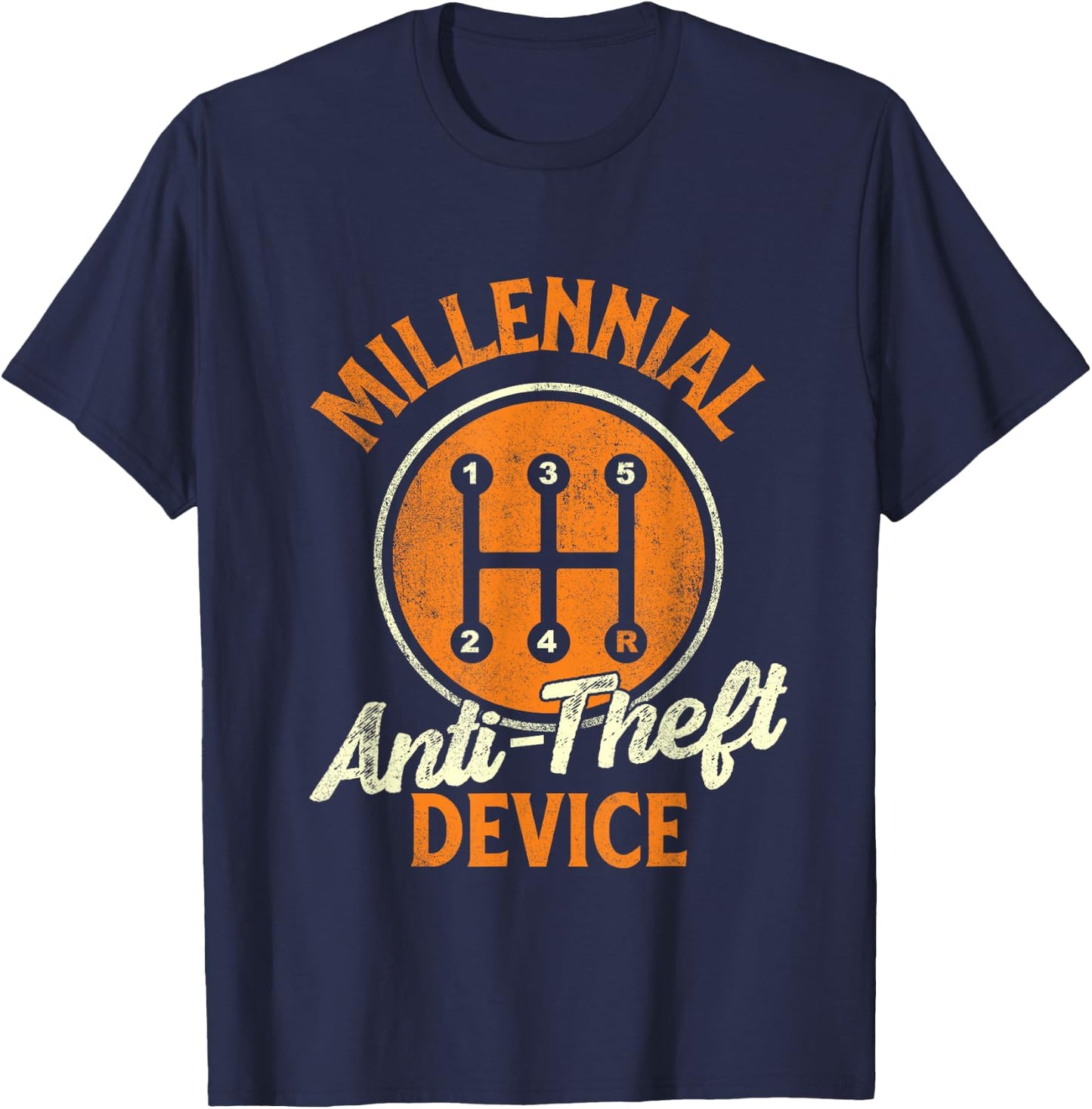 Millennial Anti Theft Device - Car Lover Auto Mechanic T-Shirt - T-Shirt | Navy