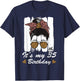35 Year Old Birthday Messy Bun Leopard It's My 35th B-Day T-Shirt - T-Shirt | Navy