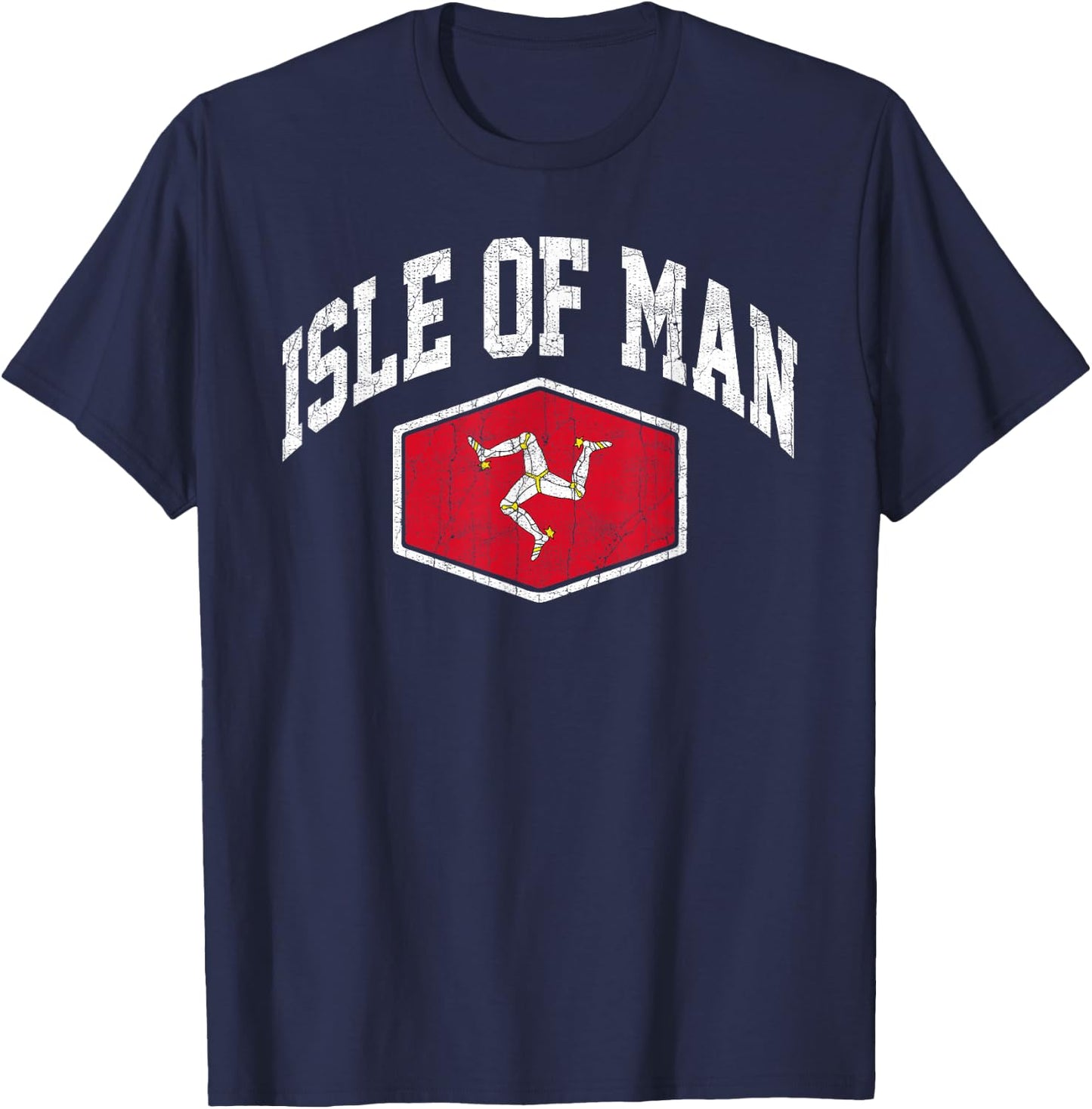 Isle of Man Vintage Flag Throwback Design Classic Souvenir T-Shirt - T-Shirt | Navy