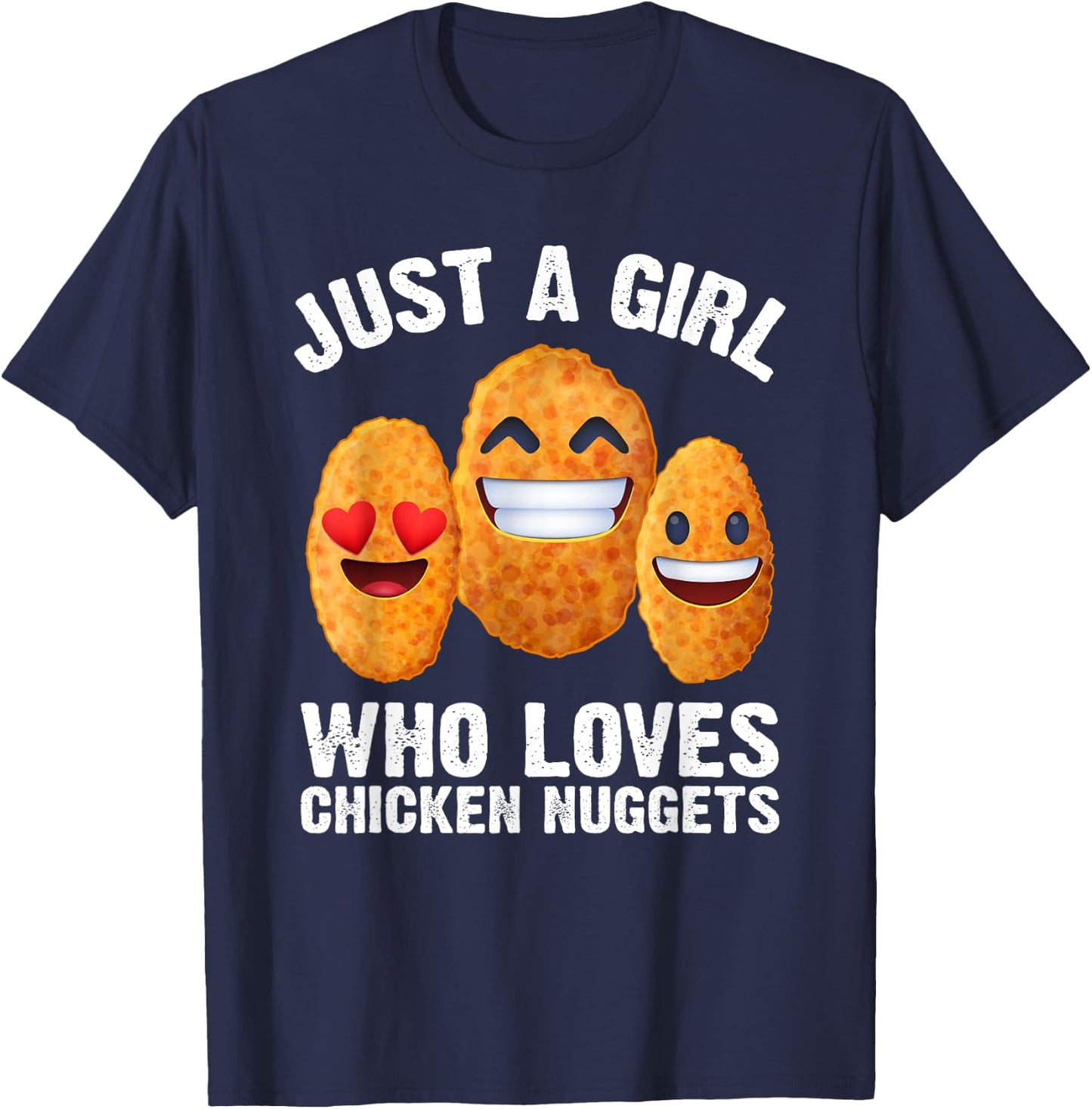 Funny Chicken Nugget Design For Girls Women Nuggets Lovers T-Shirt - T-Shirt | Navy
