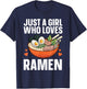 Ramen Noodles Art Girls Asian Ramen Noodle Lovers T-Shirt - T-Shirt | Navy