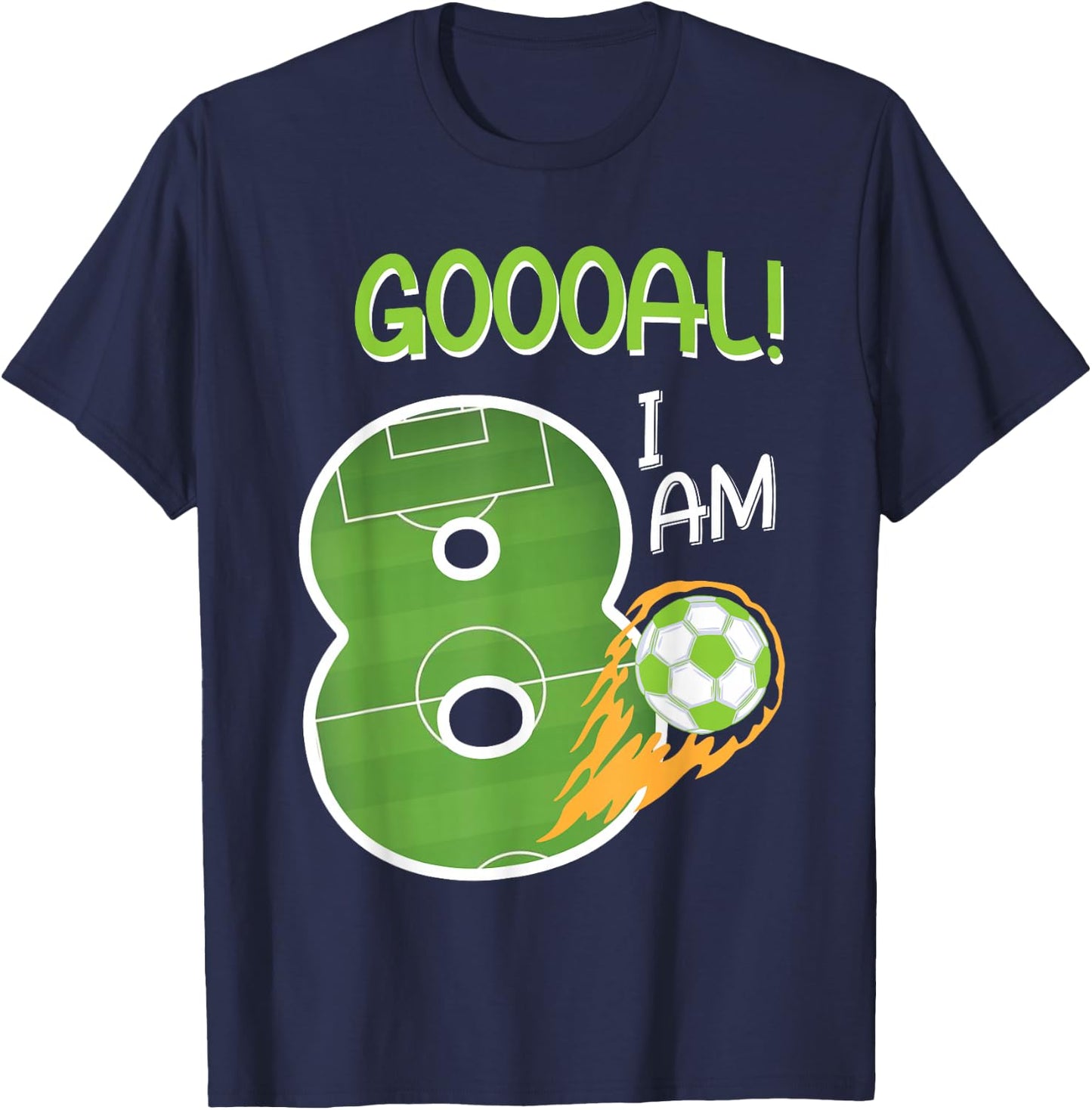 Soccer i'm 8 years old boy birthday T-Shirt - T-Shirt | Navy
